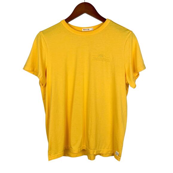 Marine Layer T-shirt Short Sleeve Yellow Shirt Soft Stretchy Logo Women's M - Picture 1 of 4